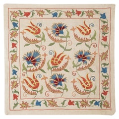20 "x20" Copricuscino in 100% seta. Federa ricamata. Cuscino moderno in pizzo