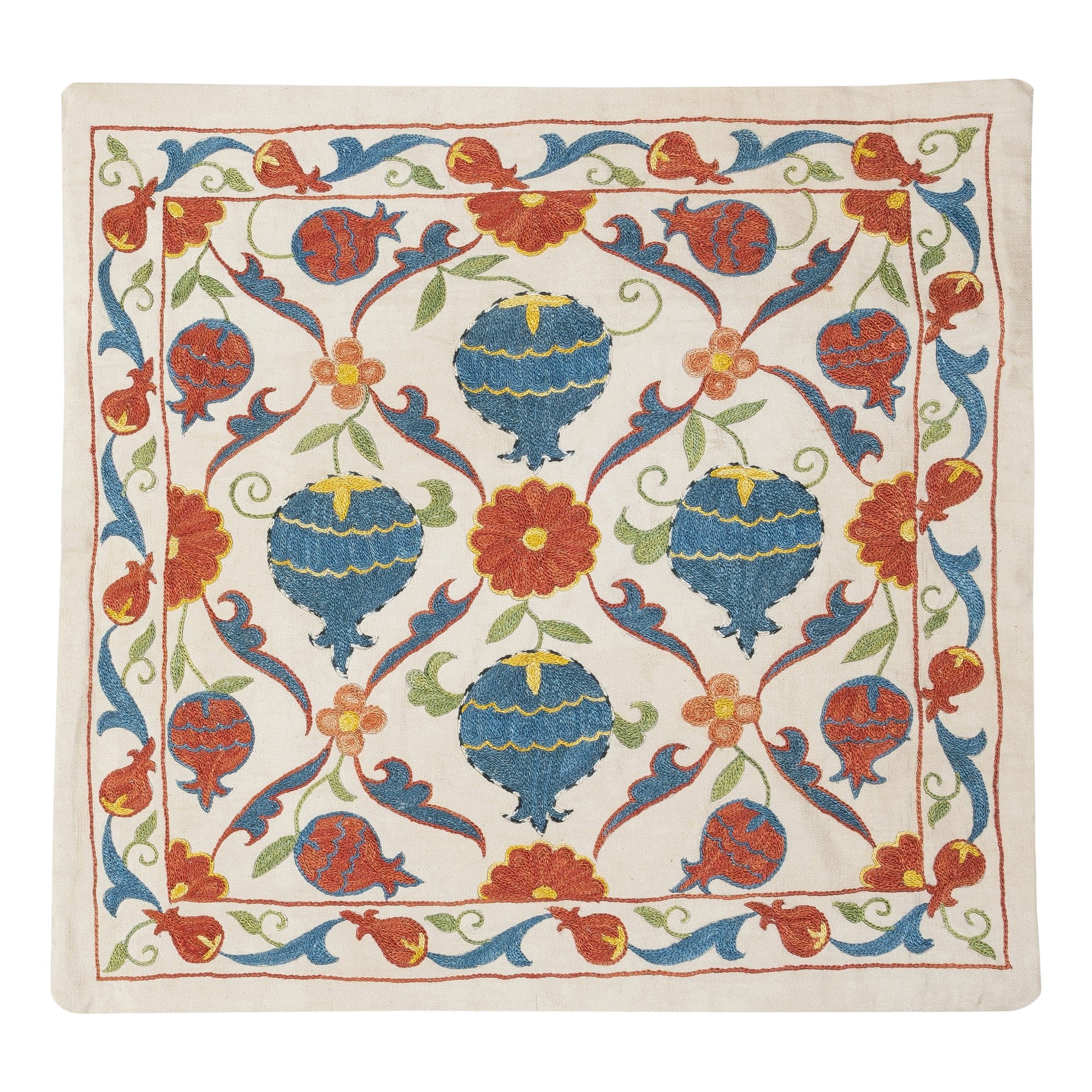 20 "x20" Housse de coussin 100% soie. Taie d'oreiller brodée. New Throw Pillow (oreiller)