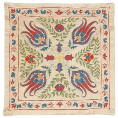 20"x20" 100% Silk Cushion Cover. Hand-Embroidered Pillowcase. Modern Lace Pillow