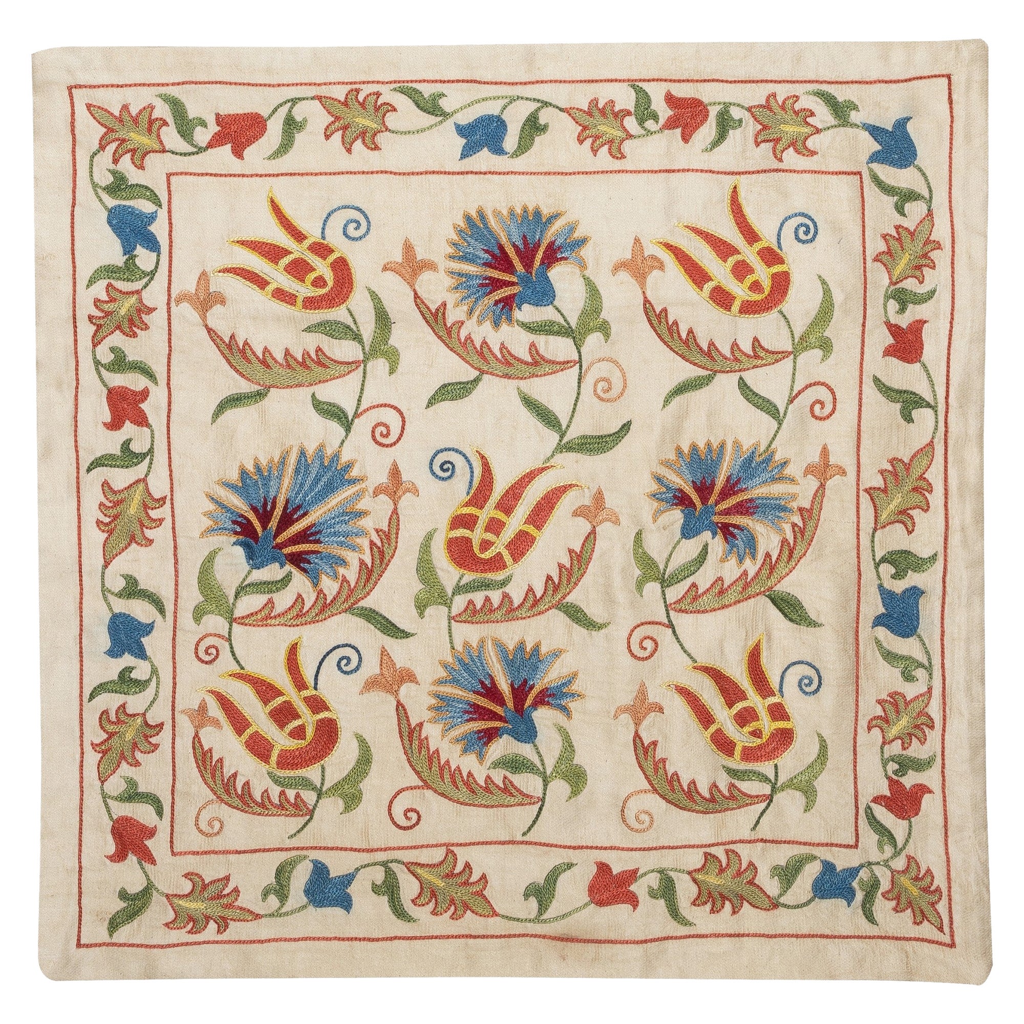 20 "x20" Housse de coussin 100% soie. Oreiller en dentelle Modernity. Coussin de broderie