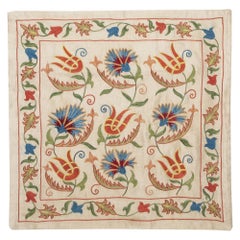 20 "x20" Copricuscino in 100% seta. Cuscino moderno in pizzo. Cuscino con ricamo