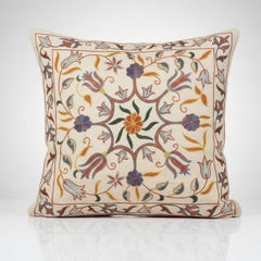 20"x20" 100% Silk Cushion Cover. New Toss Pillow. Embroidered Lace Pillow