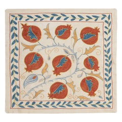 20 "x20" Housse de coussin 100% soie. Coussin jetable brodé Pomegranate Tree Design