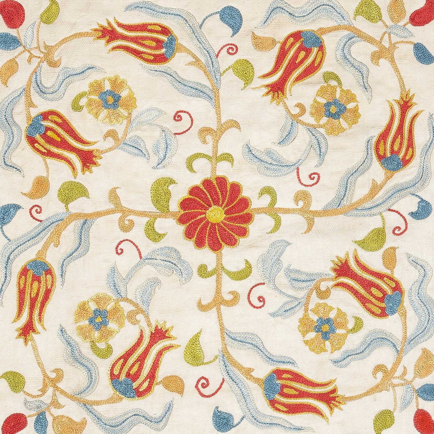 New Hand-Embroidered 100% Silk Cushion Cover – Authentic Uzbek Textile Art

Elevate your home décor with this exquisite hand-embroidered Suzani cushion cover, crafted from 100% pure silk by skilled artisans in Uzbekistan. Featuring traditional