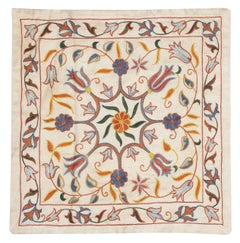 20 "x20" Housse de coussin brodée 100% soie. New Toss Pillow. Oreiller en dentelle Modernity