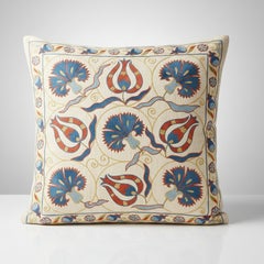 Copricuscino ricamato in 100% seta da 20 "x20". Cuscino da lancio &New. Cuscino moderno in pizzo