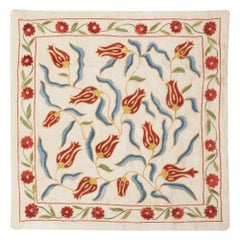 20 "x20" Housse d'oreiller 100% soie. Coussin brodé. Oreiller en dentelle fait main
