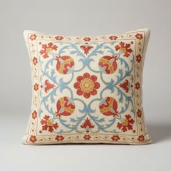 20 "x20" Oreiller 100% soie. Housse de coussin faite à la main. Housse de coussin brodée