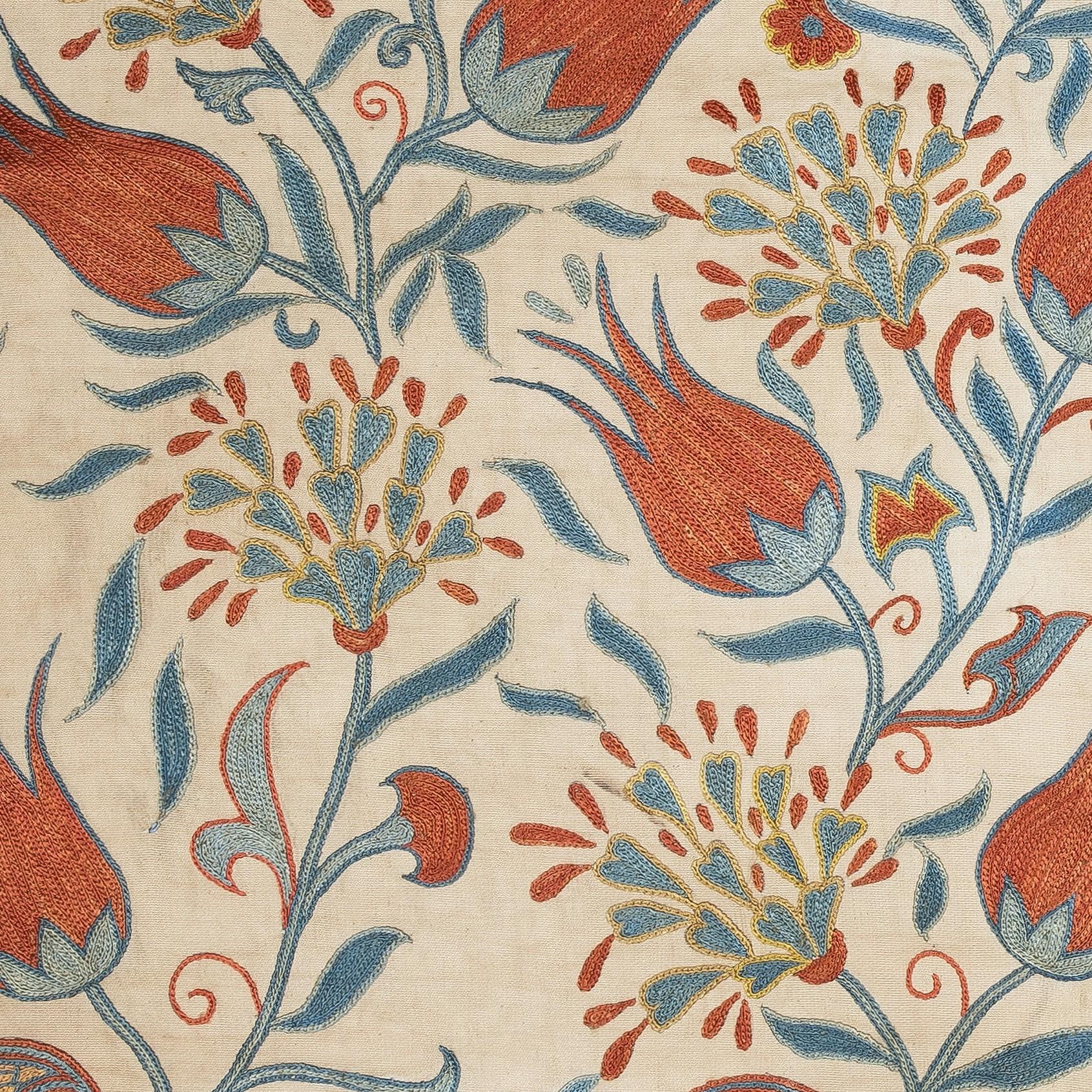 New Hand-Embroidered 100% Silk Cushion Cover – Authentic Uzbek Textile Art

Elevate your home décor with this exquisite hand-embroidered Suzani cushion cover, crafted from 100% pure silk by skilled artisans in Uzbekistan. Featuring traditional
