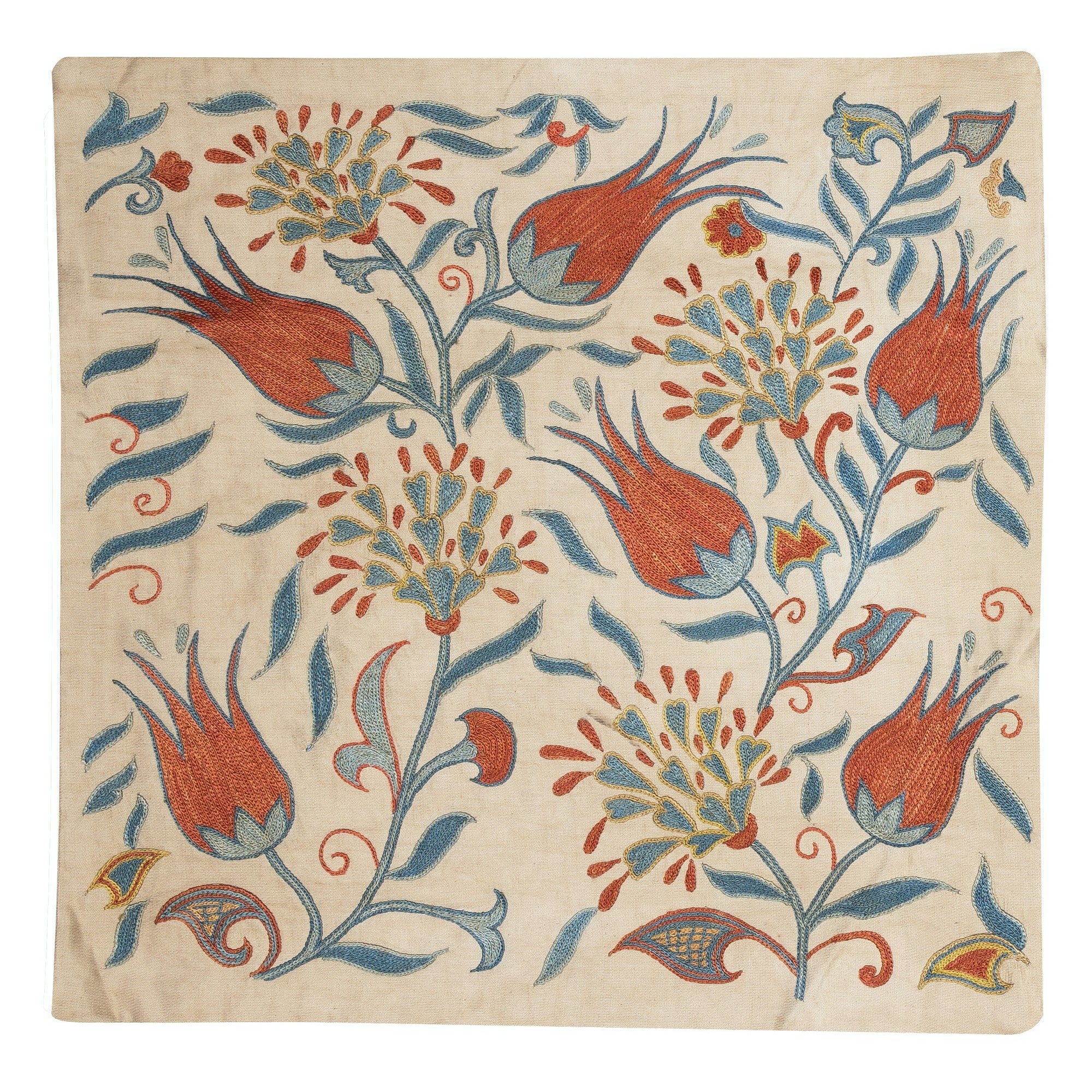 20 "x20" Copricuscino interamente in seta. Cuscino in pizzo Contemporary. Federa ricamata