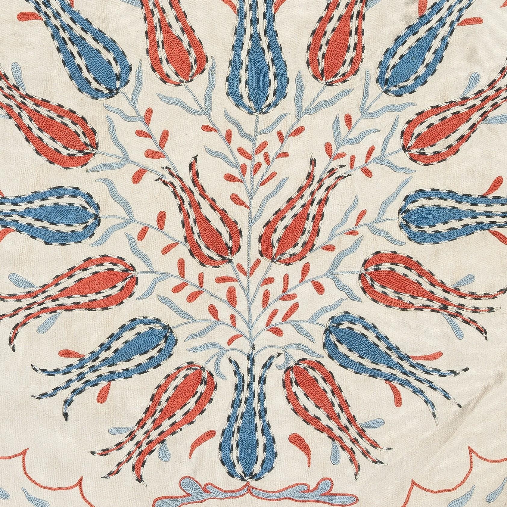 New Hand-Embroidered 100% Silk Cushion Cover – Authentic Uzbek Textile Art

Elevate your home décor with this exquisite hand-embroidered Suzani cushion cover, crafted from 100% pure silk by skilled artisans in Uzbekistan. Featuring traditional