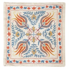 Housse de coussin en soie brodée 20 "x20". Taie d'oreiller faite à la main. New Toss Pillow