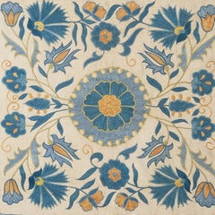 Funda de almohada de seda 100% bordada de 20 "x20". Cojín hecho a mano. Cojín moderno