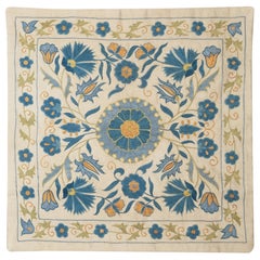 Taie d'oreiller brodée 100% soie 20 "x20". Fabriqué à la main Coussin. Coussin The Moderns