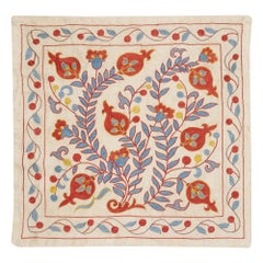 Federa ricamata in 100% seta da 20 "x20". Cuscino fatto a mano. Cuscino moderno