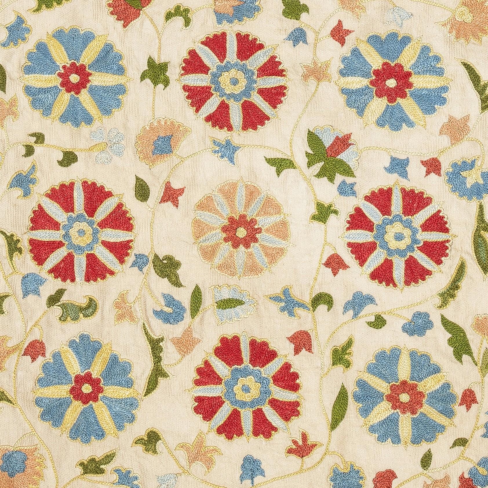 New Hand-Embroidered 100% Silk Cushion Cover – Authentic Uzbek Textile Art

Elevate your home décor with this exquisite hand-embroidered Suzani cushion cover, crafted from 100% pure silk by skilled artisans in Uzbekistan. Featuring traditional