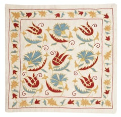 20"x20" Embroidered Pillow Cover. Boho & Chic Home Decor. All Silk Cushion Cover