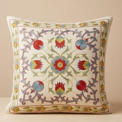 20"x20" Embroidered Pillow Cover. Boho
Chic Home Decor. All Silk Cushion Cover