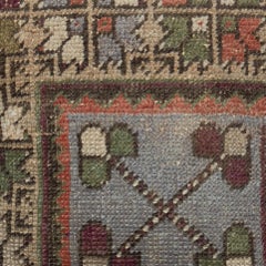 20"x20" Hand-knotted Wool Rug Cushion Cover. Vintage Throw Pillow. Home Gift