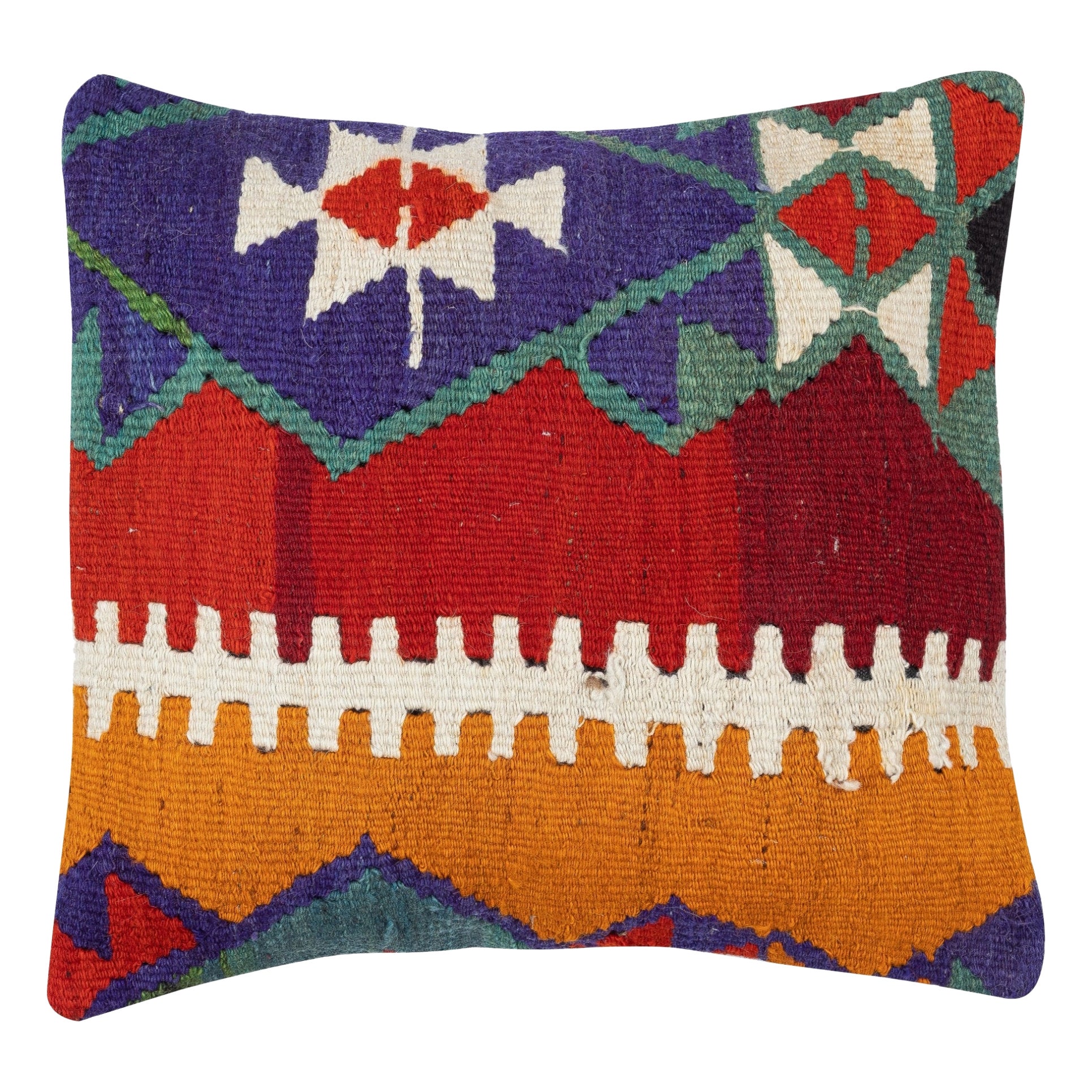 Copricuscino Kilim intrecciato a mano 20 "x20". Cuscino d
accento. Copricuscino Vintage By