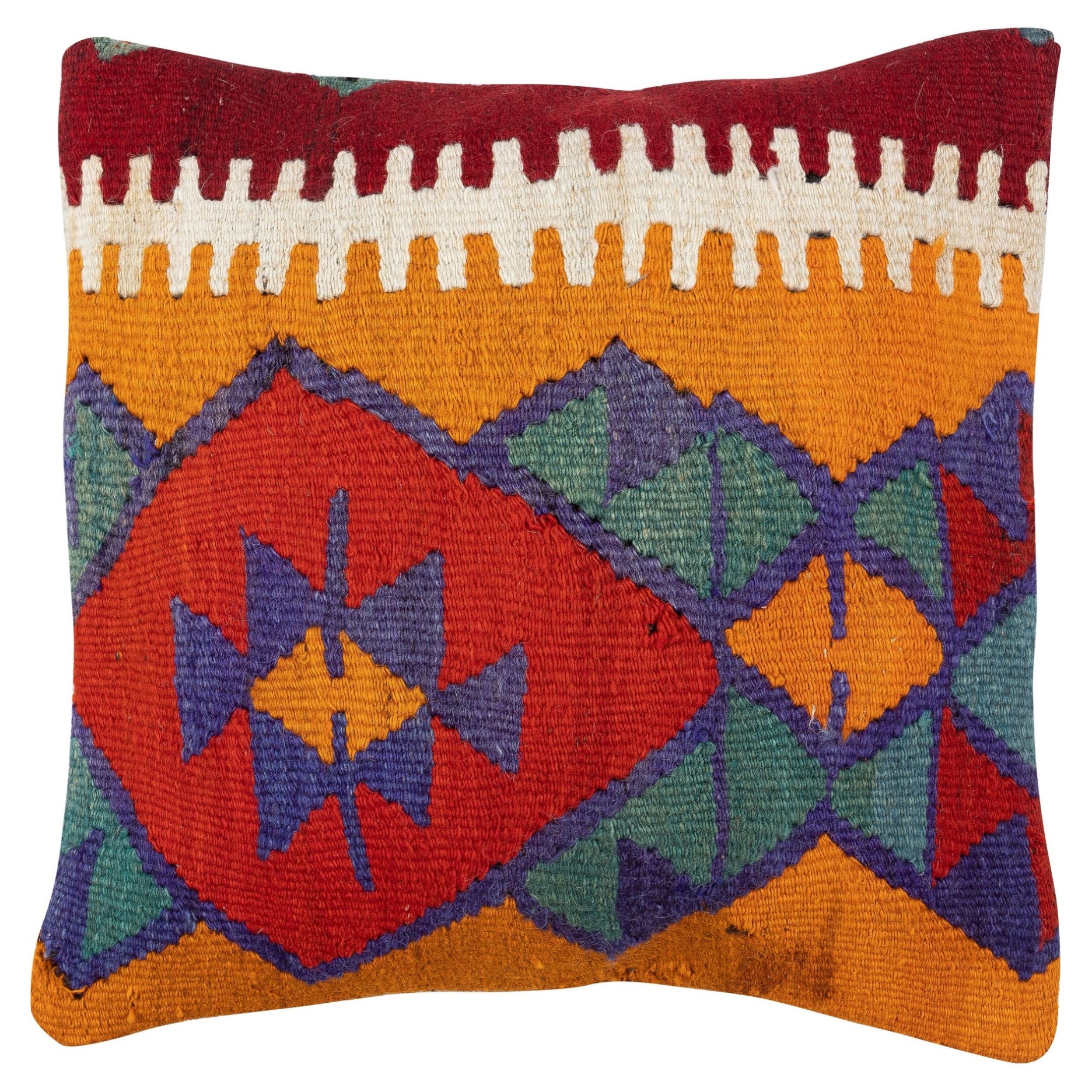 Copricuscino Kilim tessuto a mano 20 "x20". Cuscino d
accento. Copricuscino Vintage By