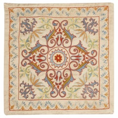 Cuscino moderno 20 "x20". Copricuscino in 100% seta. Federa con ricamo