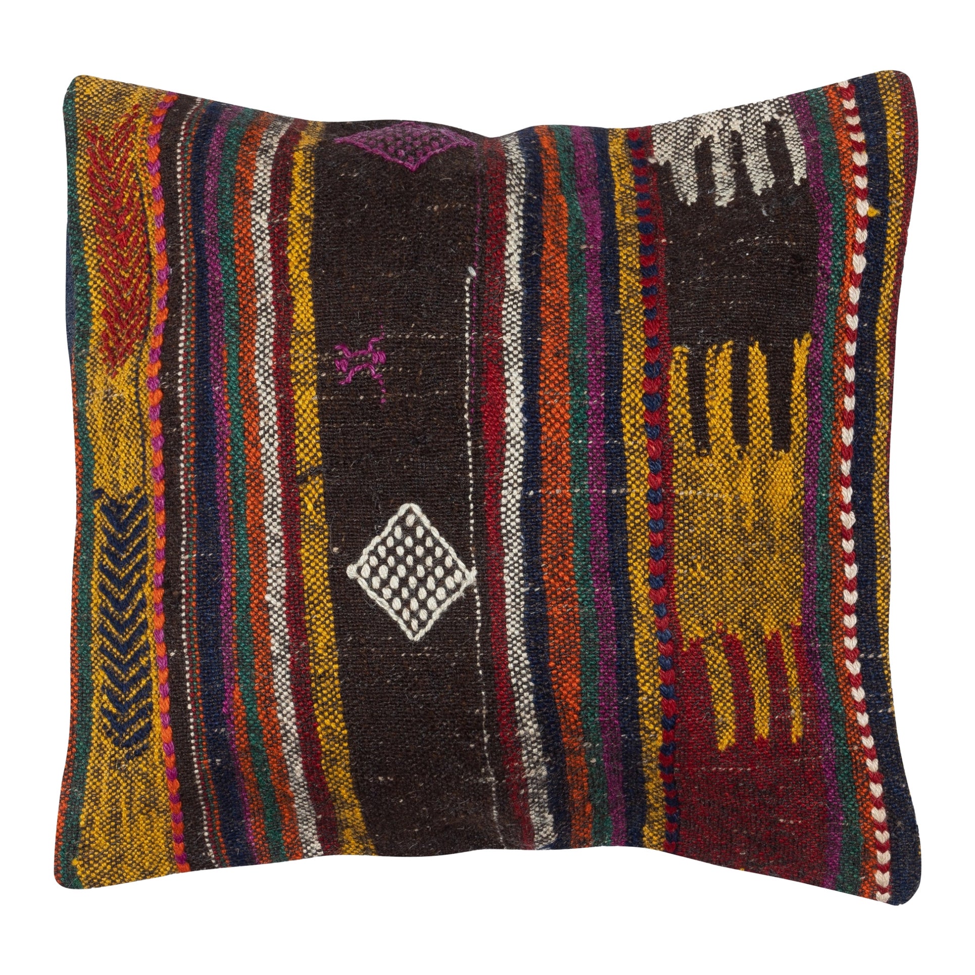 20"x20" Rustic Kilim Pillowcase. Handmade Cushion Cover. Vintage Accent Pillow