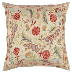 20 "x20" SET OF 2 - 100% Seide Akzent Kissenbezüge. Bestickte Kissenbezüge