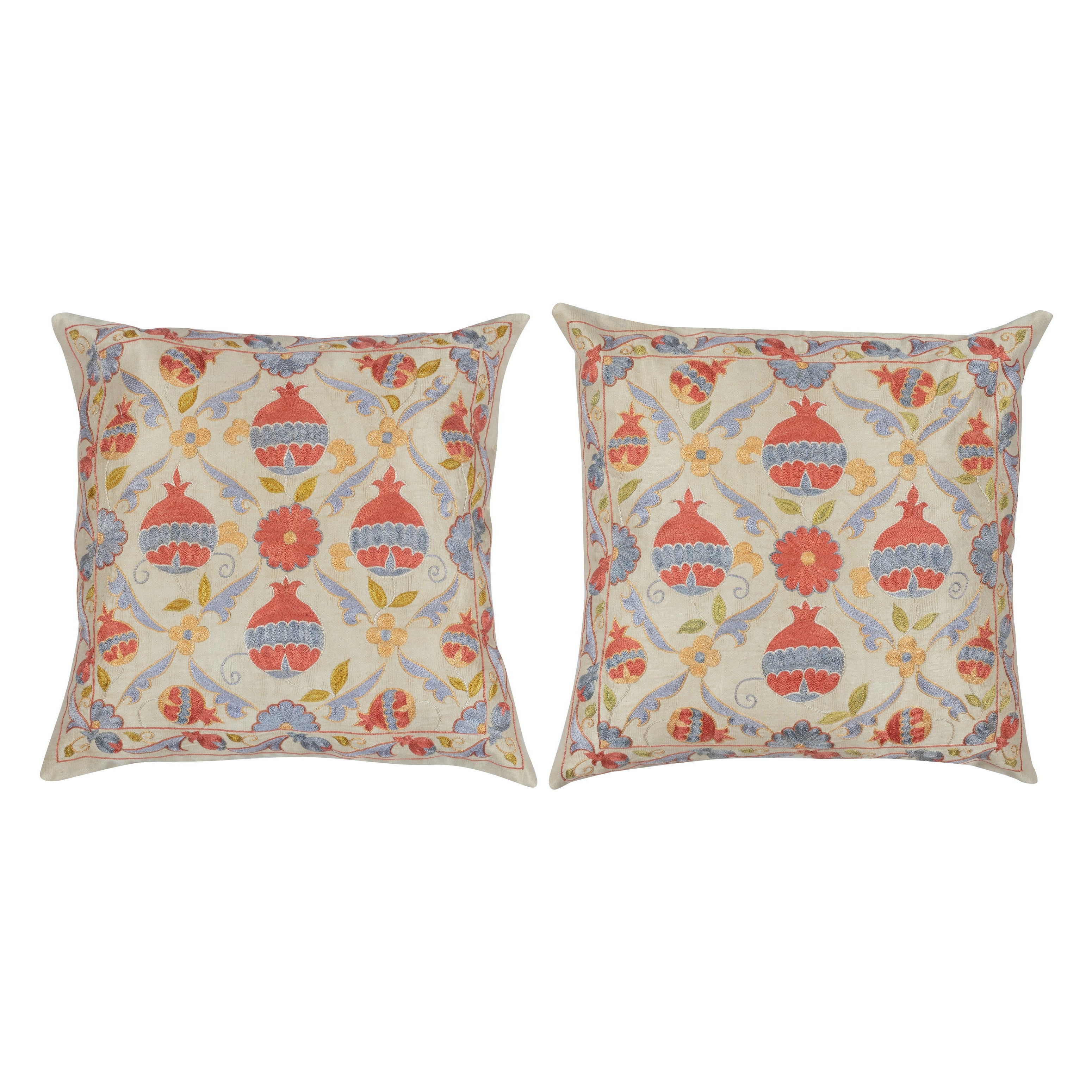 20 "x20" CONJUNTO DE 2 - Fundas de almohada 100% seda. Fundas de cojín bordadas en venta