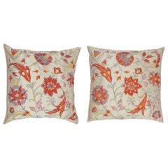 20"x20" SET OF 2 - 100% Silk Cushion Covers. Embroidered Handmade Throw Pillows