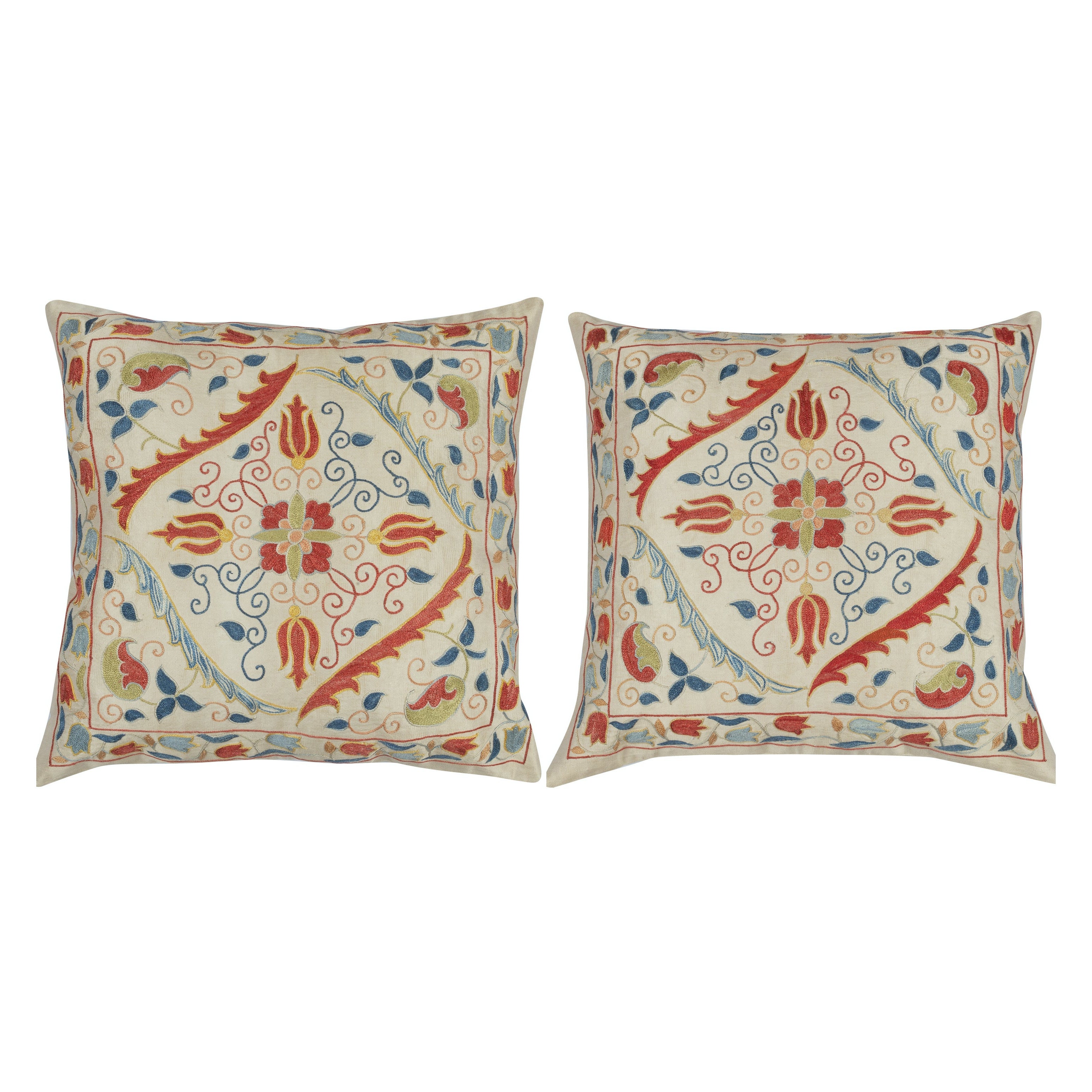 20 "x20" CONJUNTO DE 2 - Fundas de almohada de seda. Un par de Fundas de cojín