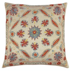 20"x20" SET OF 2 - Embroidered 100% Silk Cushion Covers. Handmade Accent Pillows