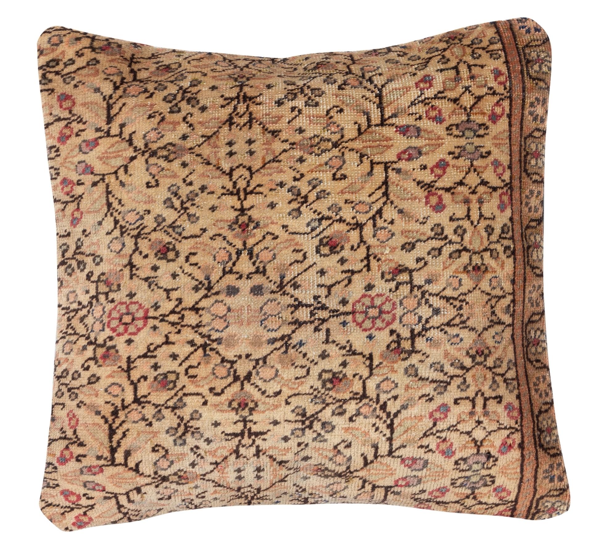 Bring history and warmth into your home with this vintage handmade Turkish wool rug cushion cover set. This pair of cushion covers is carefully crafted from authentic hand-knotted Turkish rugs. Each cover is truly one-of-a-kind, featuring intricate