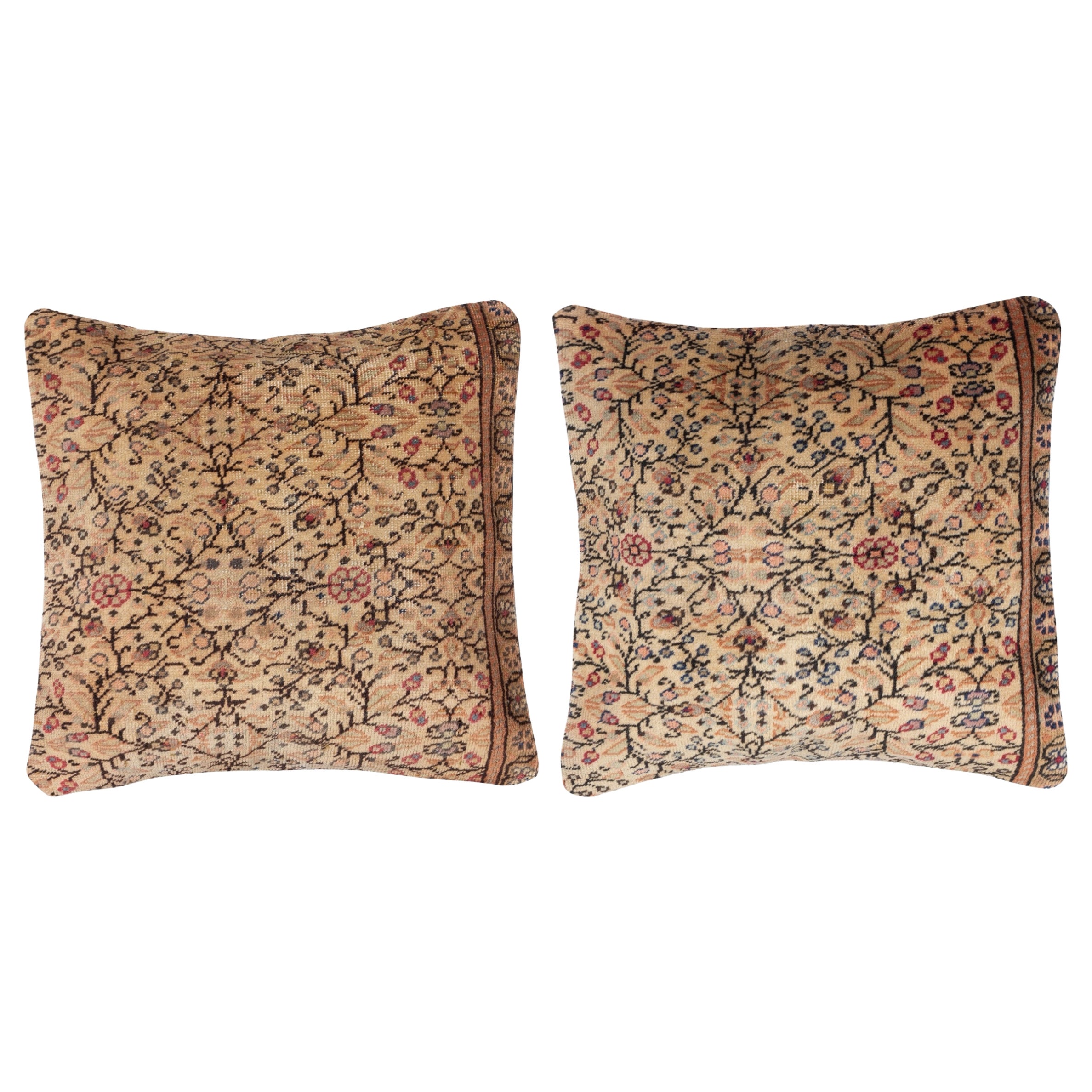 20 "x20" SET OF 2 - Handgeknüpfter türkischer Teppich Kissenbezüge. Rustikale Throw-Kissen