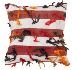 20"x20" SET OF 2 - Hand-Woven Cushion Covers. A pair of Throw Pillows with Pomps