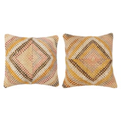 20 "x20" SET DI 2 - Copricuscini Jijim Kilim tessuti a mano. Un paio di cuscini di pizzo