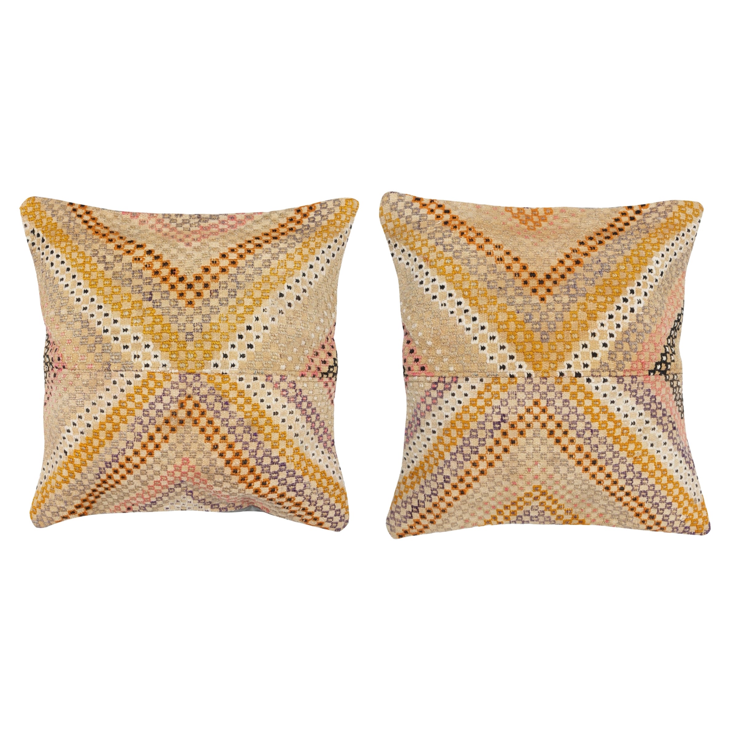 20 "x20" SET DI 2 - Copricuscini Jijim Kilim tessuti a mano. Un paio di cuscini di pizzo