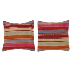 20"x20" SET OF 2 - Hand-Woven Kilim Cushion Covers. A pair of Lace Pillow Covers