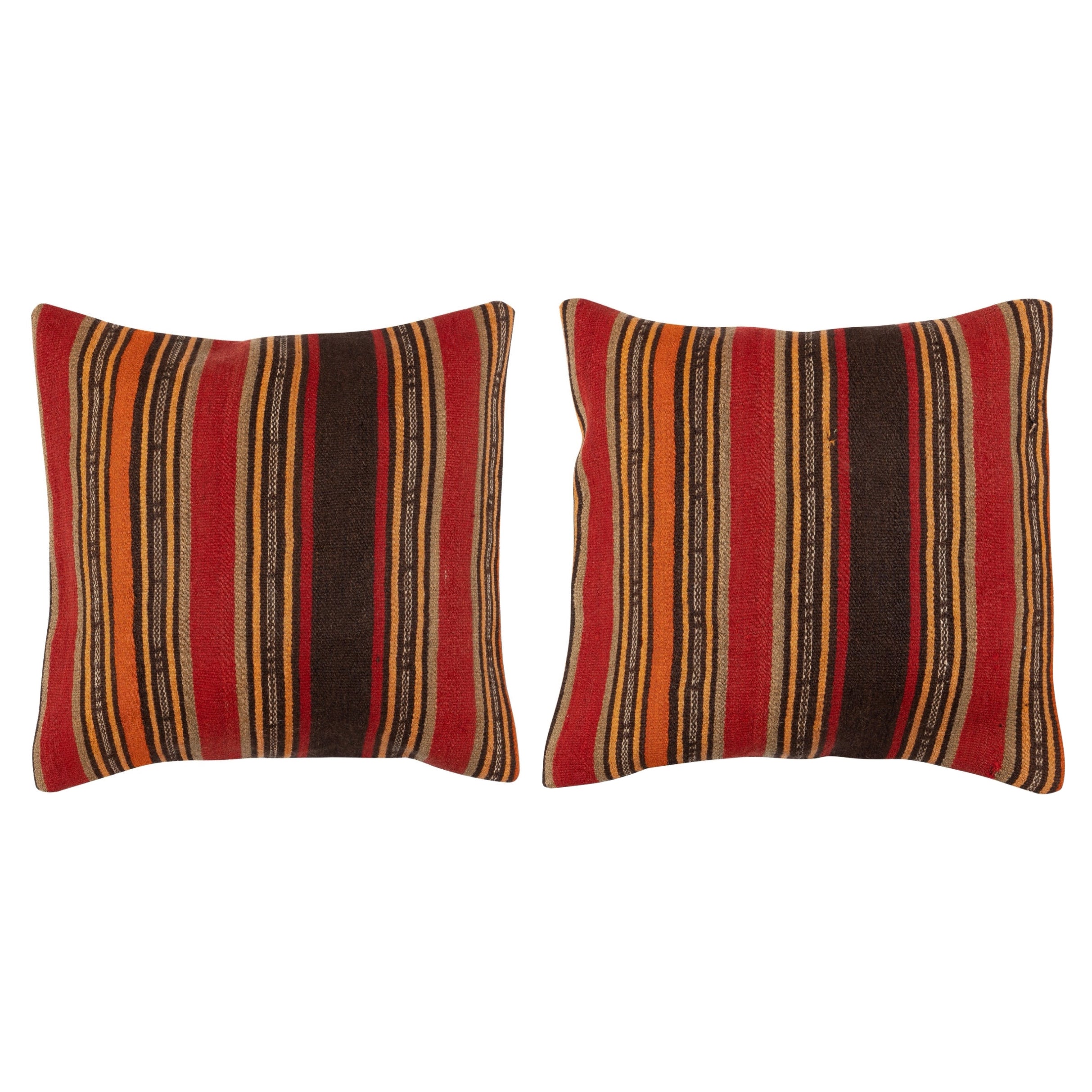 20"x20" SET OF 2 - Hand-Woven Kilim Cushion Covers. A pair of Lace Pillow Covers