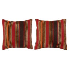 20"x20" SET OF 2 - Hand-Woven Kilim Cushion Covers. A pair of Lace Pillow Covers