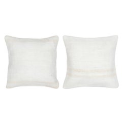 20"x20" SET OF 2 - Handwoven Cushion Covers. Throw Pillows. Cream Lace Pillows