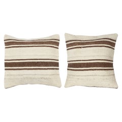 20"x20" SET OF 2 - Hemp Kilim Cushion Covers. A pair of Lace Pillow Covers
