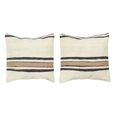 20"x20" SET OF 2 - Hemp Kilim Cushion Covers. A pair of Lace Pillow Covers