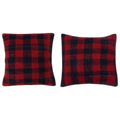 20 "x20" SET OF 2 Kilim Cushion Covers. Coussins à carreaux. Coussin d
appoint