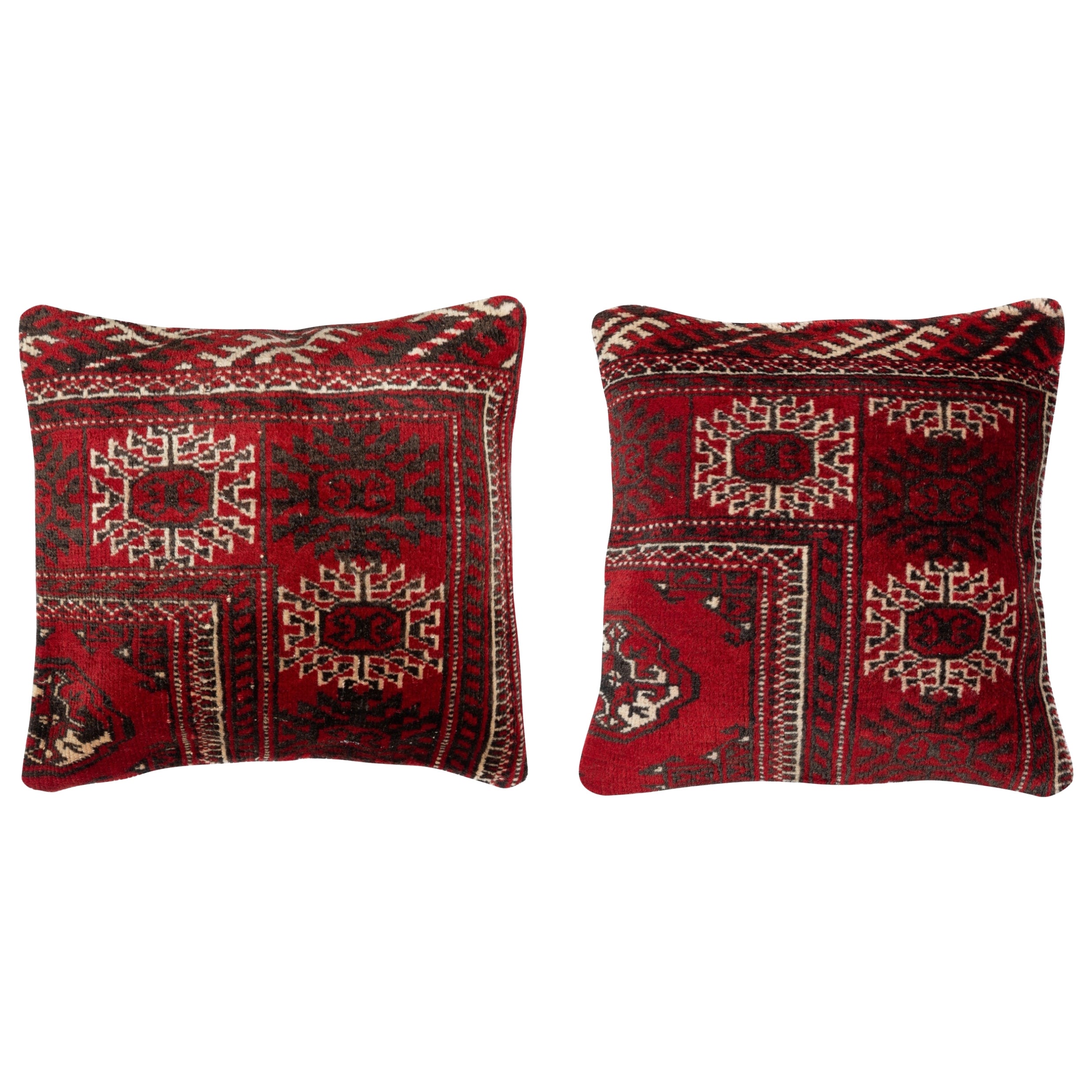 20"x20" SET OF 2 - Rug Cushion Covers. Wool Pillowcases. Vintage Accent Pillows