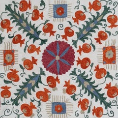 20"x20" Silk Hand Embroidery Cushion Cover. Handmade Pillow. Modern Lace Pillow