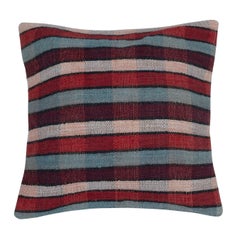 20"x20" Vintage Kilim Accent Pillow Cover. Handmade Turkish Cushion Cover