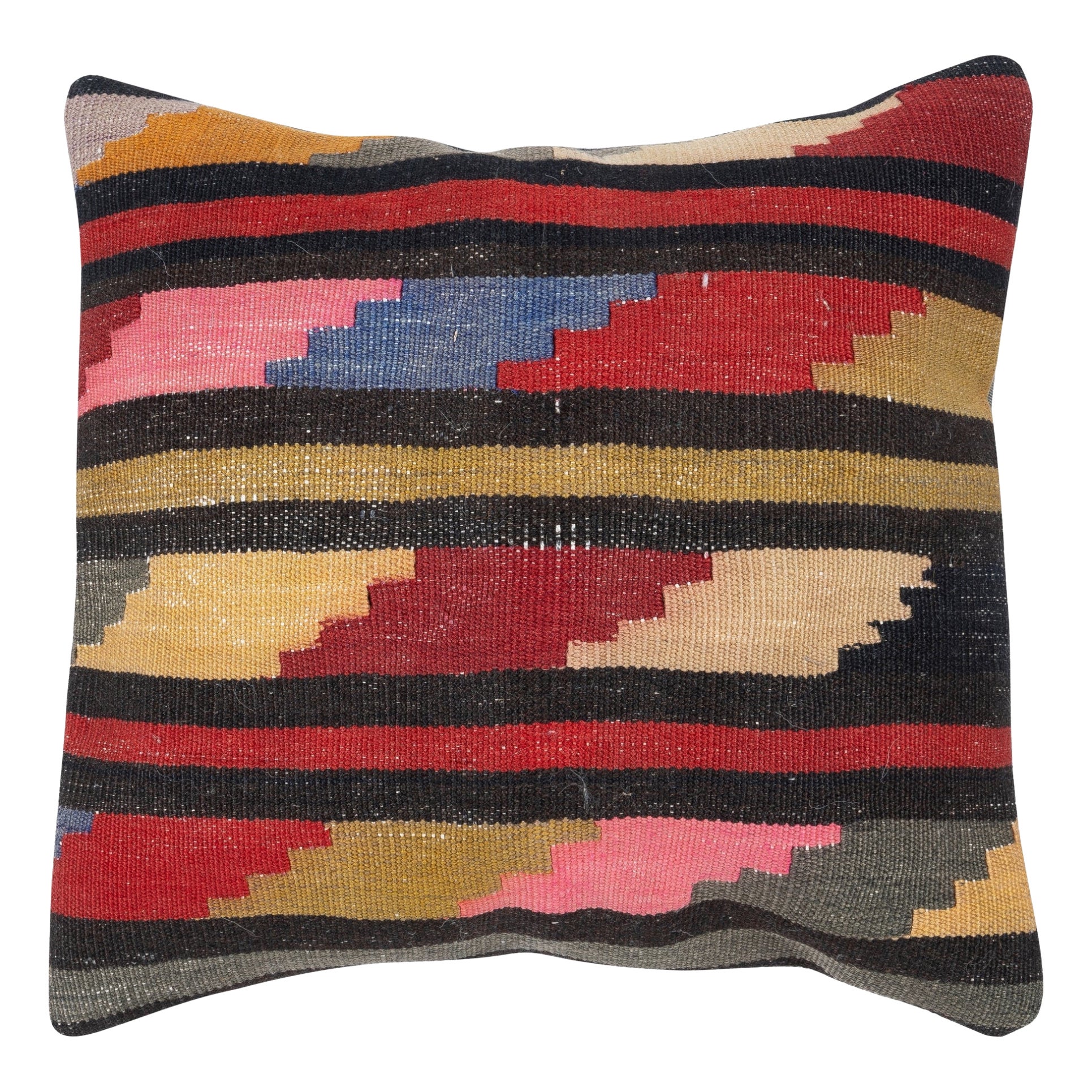 20"x20" Vintage Kilim Cushion Cover. Accent Pillow. Colorful Throw Pillow Cover