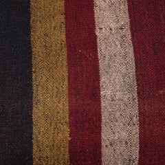 20"x20" Vintage Kilim Cushion Cover. Handmade Throw Pillow. Striped Toss Pillow