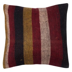 20"x20" Vintage Kilim Cushion Cover. Handmade Throw Pillow. Striped Toss Pillow